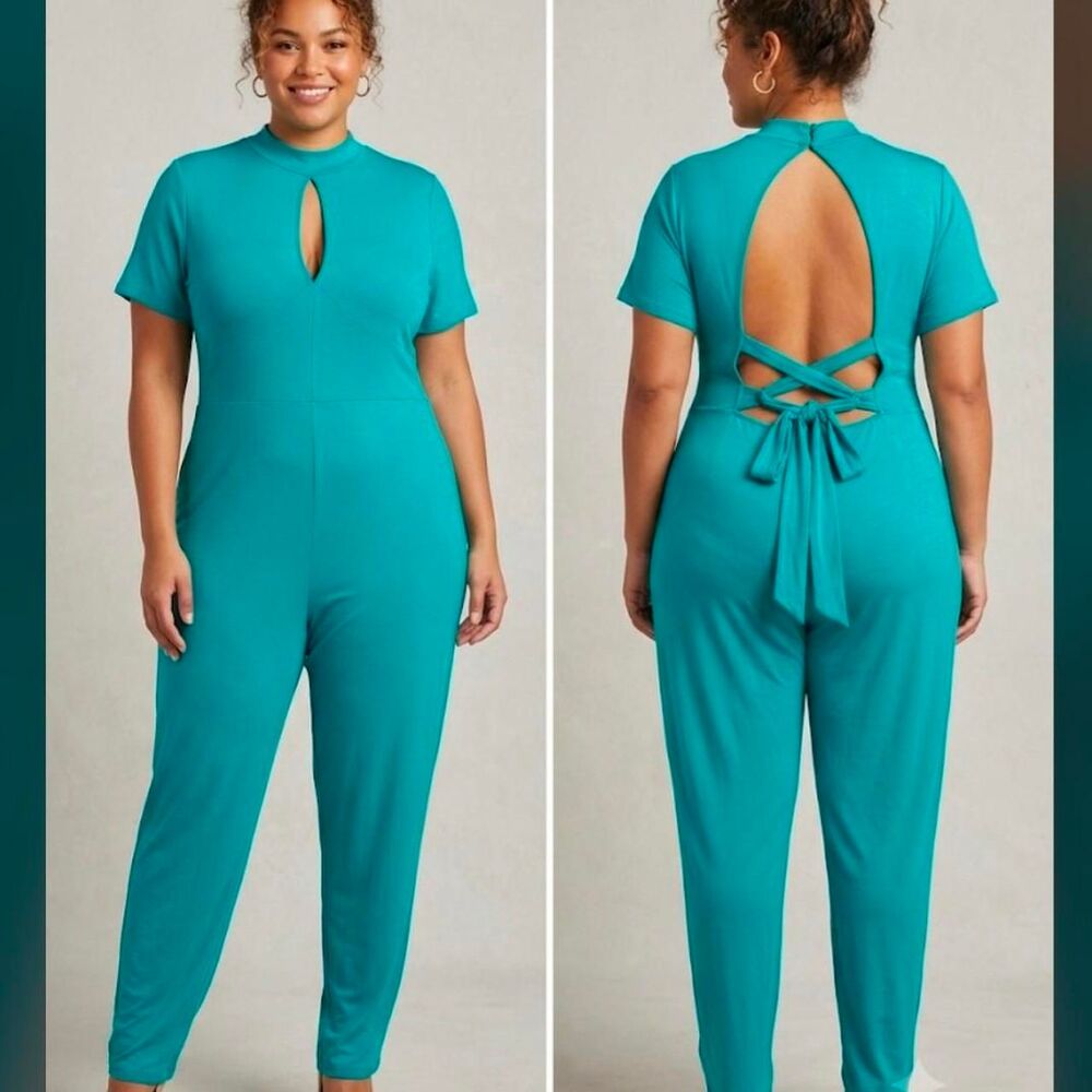 3X NWOT Teal Jumpsuit (29 PTP)